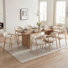 Aura 63" Wooden Rectangular Dining Table With 8 Pcs Modern Upholstered Kitchen Dining Chairs