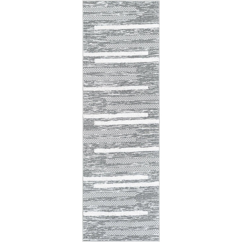 Cotton Abstract Indoor Rug, Runner 2'7" x 8'