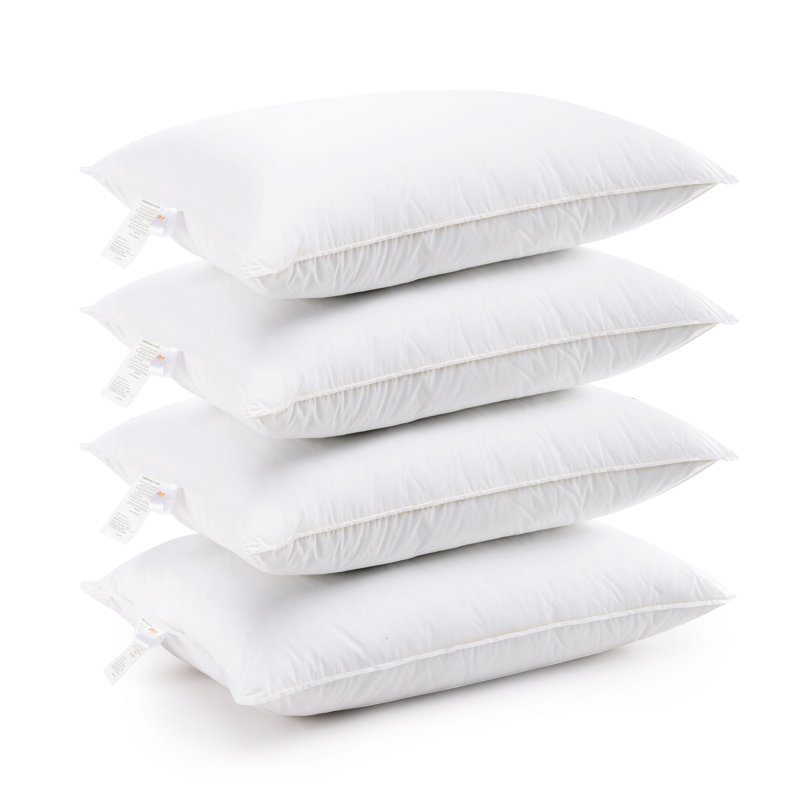 King Size White Hypoallergenic Polyester Pillows Set of 2