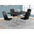 Kathy Dining Table, 60 Inch Rectangular Black, U Shape Chrome Metal Legs-114776281