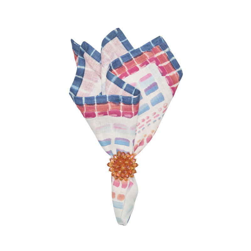 Kaleidoscope Napkin in Blue/Orange/Red