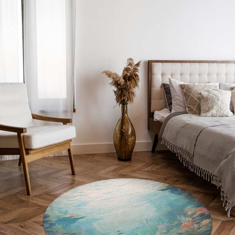 Tapis tressé océan, Rond 5 pi