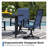 5-Piece Outdoor Dining Set For 4 – 42" Black Round Outdoor Table With Umbrella Hole & 4 Blue Patio Swivel Chairs, All-Weather Patio Furniture-455104810