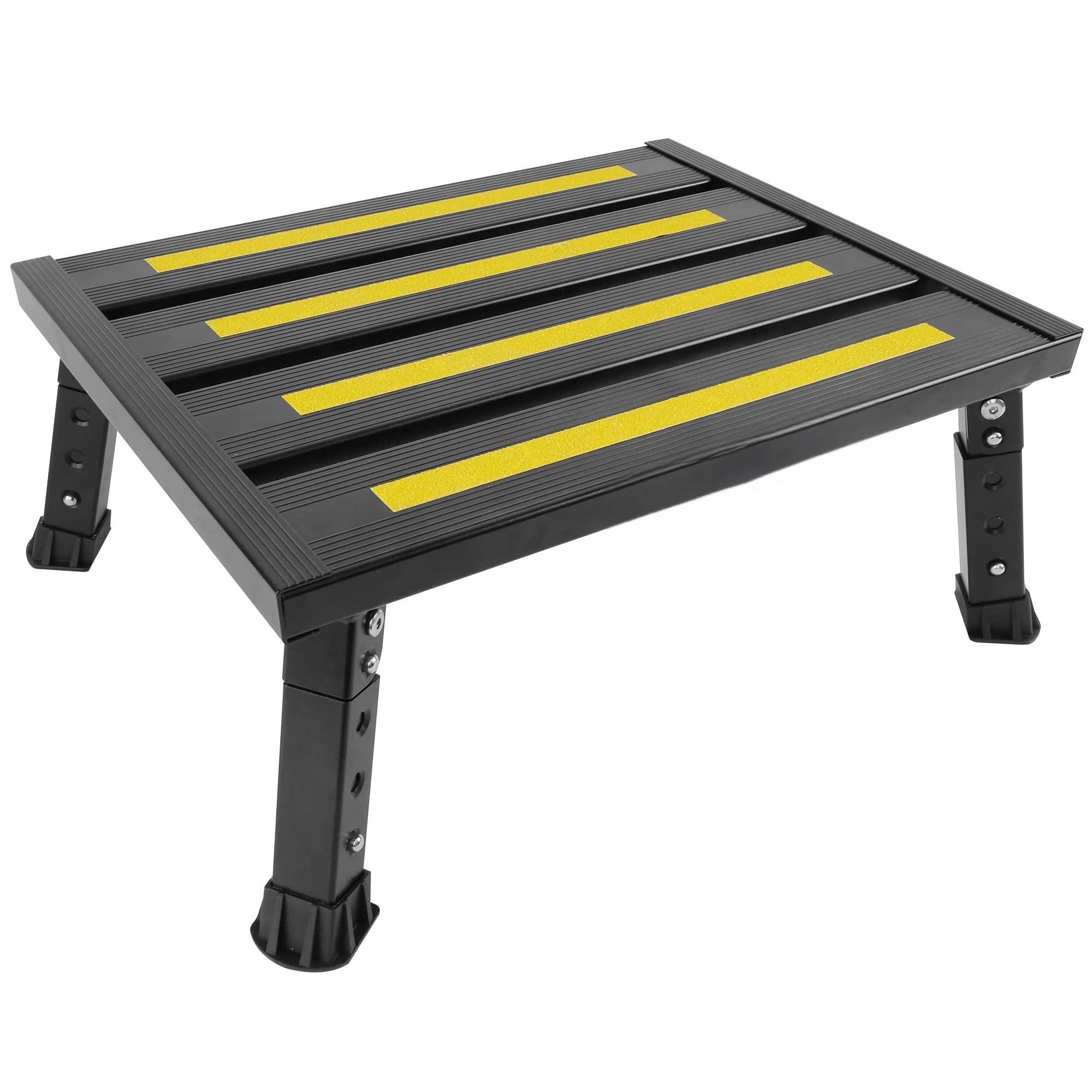 Latitude Run® Adjustable Height Aluminum RV Step, Stable Foldable ...