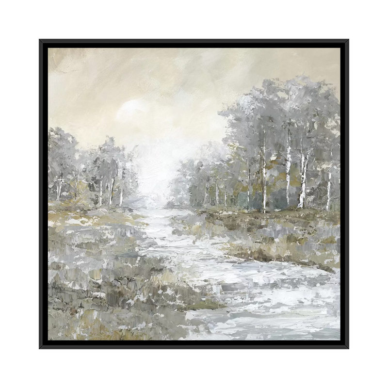 «Babling Brook II» par Nan - reproduction, H 26 po x l 26 po x P 1,5 po, Cadre noir