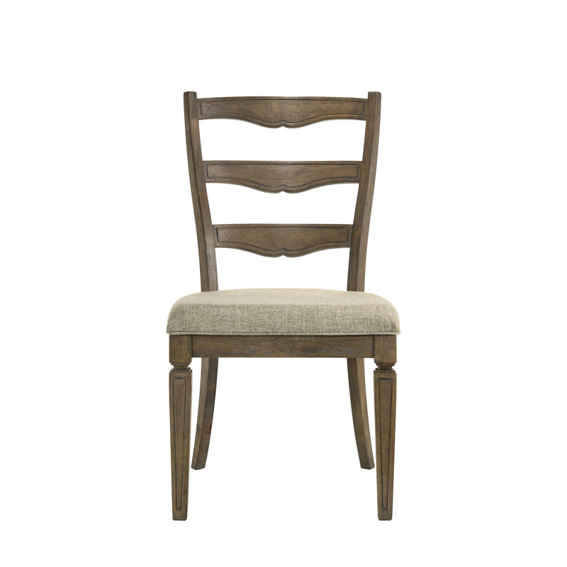 Parfield Light Brown Fabric & Weathered Oak Finish Side Chair (Set Of 2)