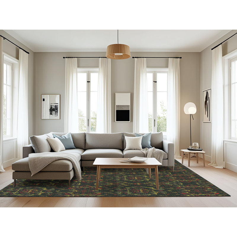 Tapis de zone verte à motif, Rectangle 8 pi x 12 pi