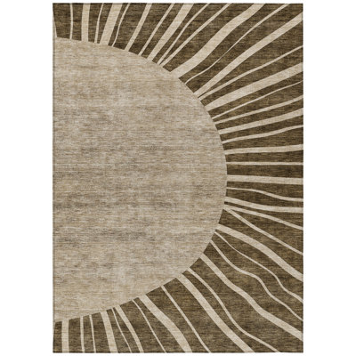 Washable Abstract Indoor / Outdoor Rug