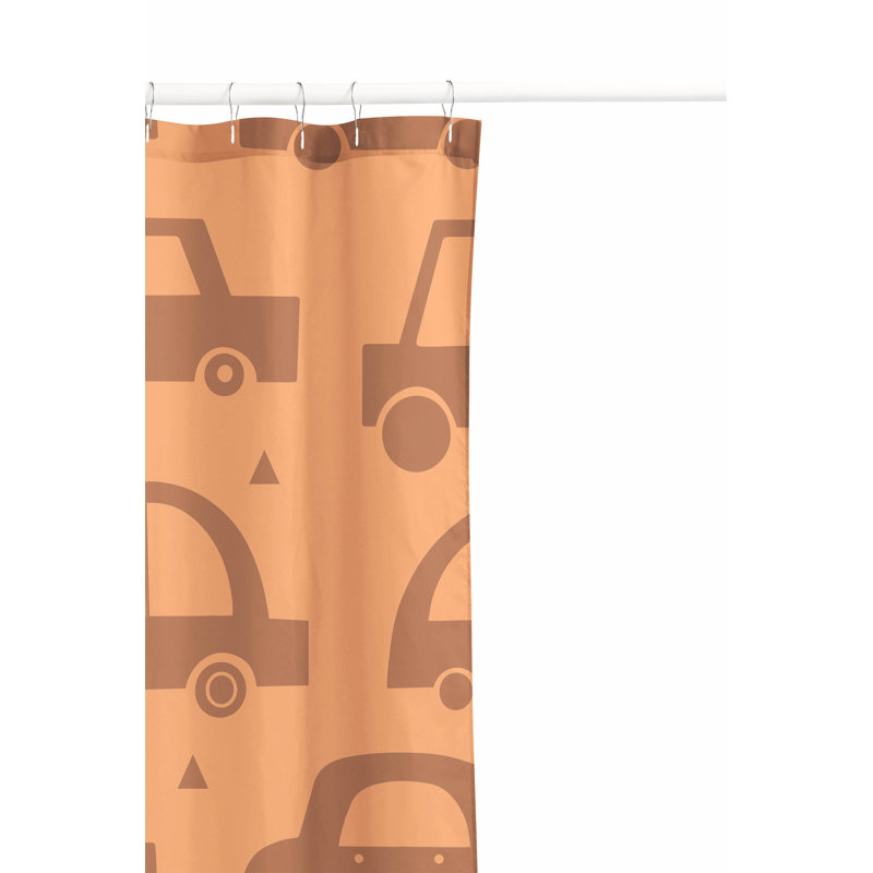 Driveway Match Ultra-Thin Lightweight Shower Curtain, Orange/Peach