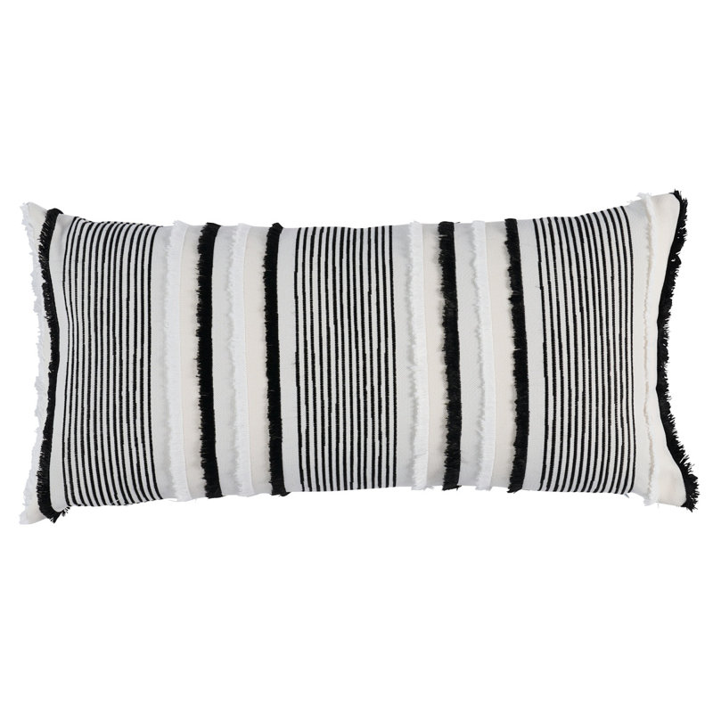 Billy Indoor/Outdoor Pillow, Black/Gray/Light Green