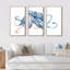 Pieuvre bleue sur fond blanc - ensemble d'art mural encadré nautique et côtier sur 3-1959524398-1959524399
