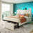 Velvet Upholstered Queen Bed Frame With Adjustable Headboard And Led Light, Platform Bed Frame With 2 Storage Drawers And Charging Station-1342279883-1346104157