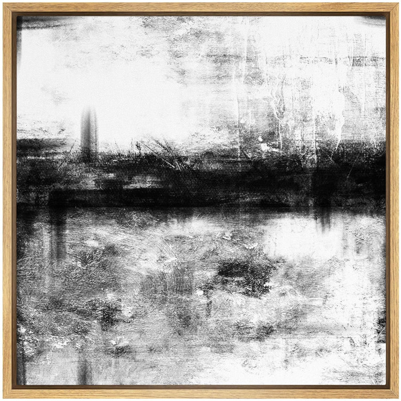 Impression sur toile encadrée sur fond noir et blanc de style grunge, Naturel, H 16 po x l 16 po x P 1,5 po