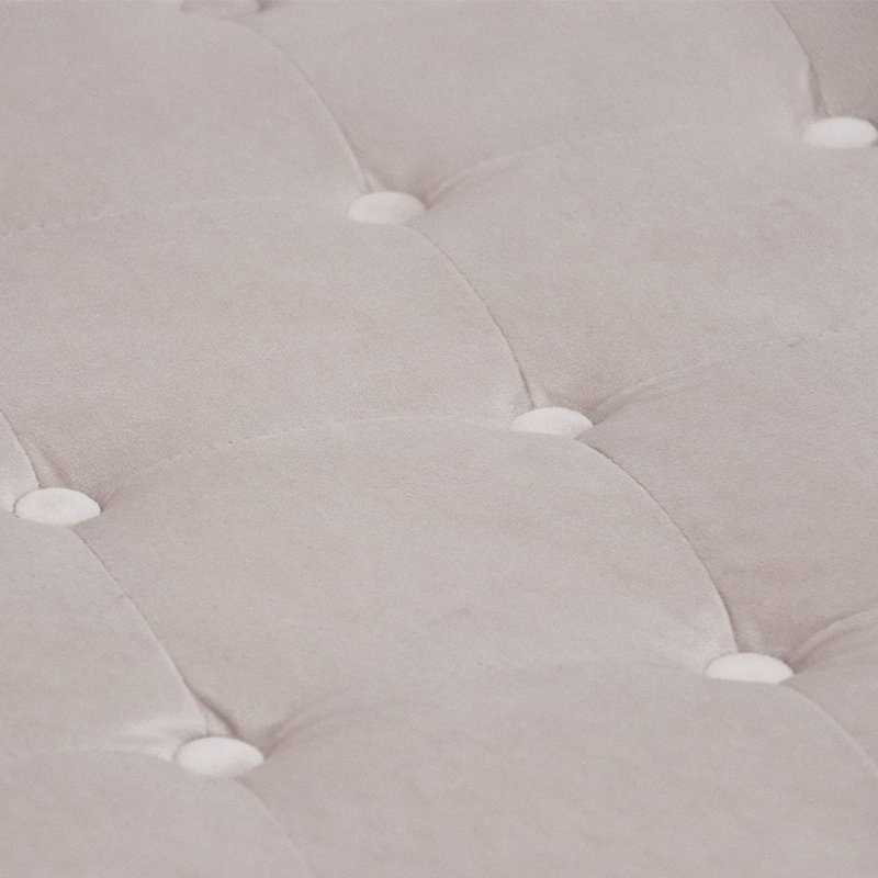 Repose-pieds de cocktail rond en velours Artilus, Beige