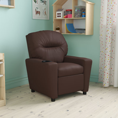 Contemporary Kids Recliner with Cup Holder