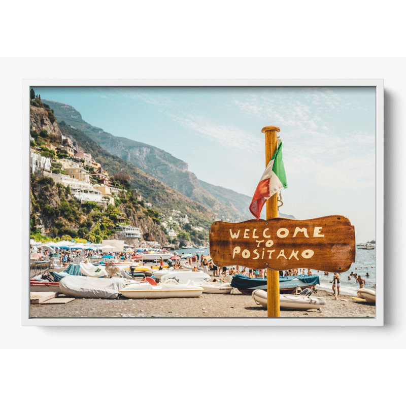 "Welcome To Positano", Non, 26 x 20, Blanc
