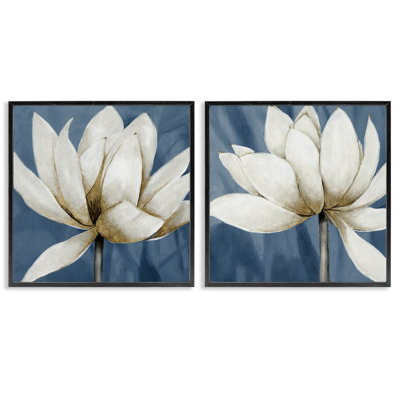 Traditional Floral Falling Petals 2 PC Giclee Art Set by Carol Robinson
