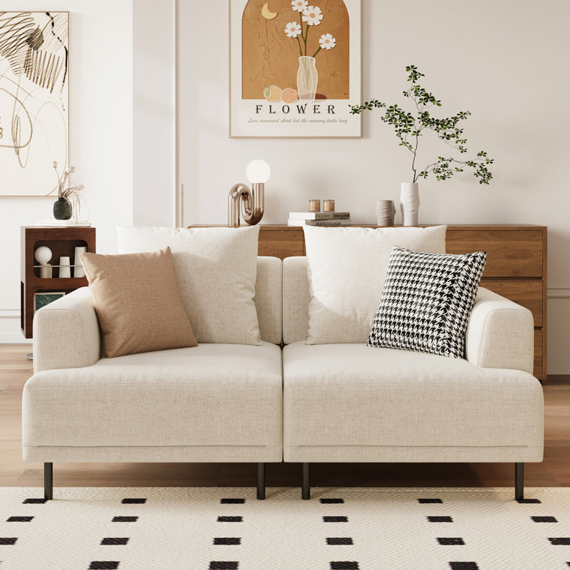 Arenzville 66.14" Modern Soft Cushion Fabric Sofa