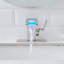 Robinet de lavabo de salle de bain à DEL, bec cascade, 3 couleurs changeant selon la température de l'eau, un trou fixé au comptoir, poignée simple, nickel brossé, eau chaude froide-122075559