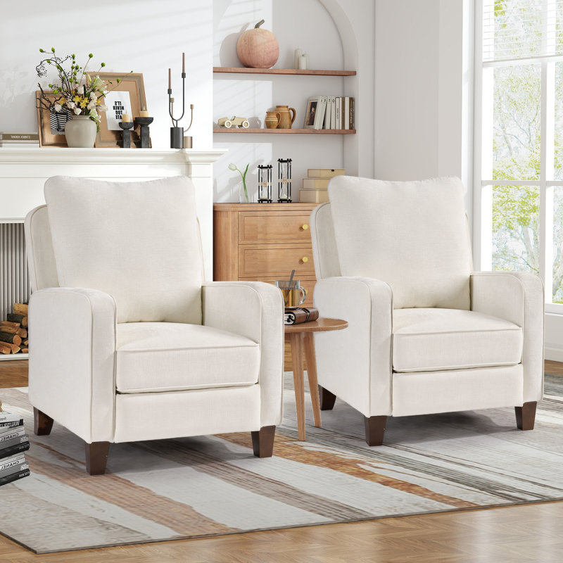 Ensemble de fauteuils inclinables 30 po, Mélange de polyester beige