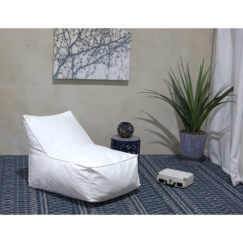 Fauteuil à billes classique en tissu de conception moderne, fauteuil d'appoint résistant à l'eau, Tissu blanc