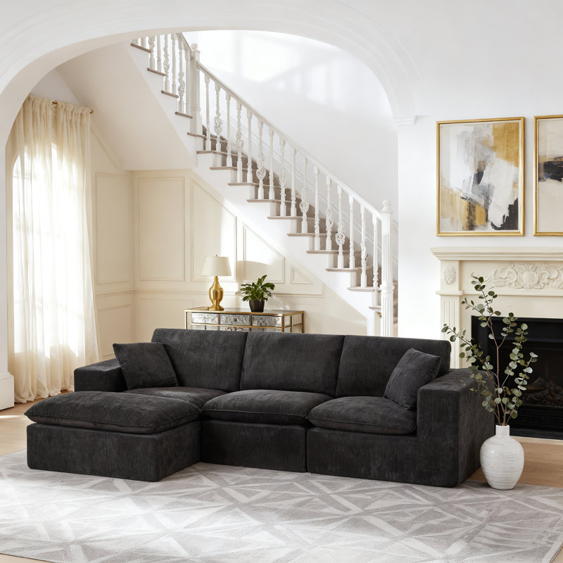 Canapé modulaire Modern, Chenille noir