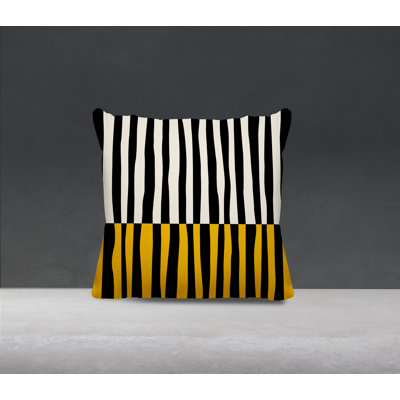 Humphrey Striped Spun Polyester Indoor/Outdoor Reversible Throw Pillow