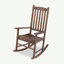 Chaise berçante d'extérieur en bois d'acacia brun et rustique pour patio traditionnel 1 pièce