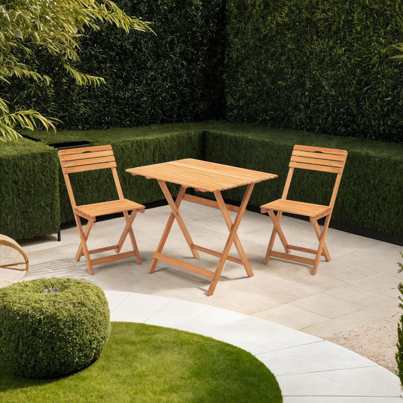 Maya 2 - Person Wood Patio Dining Set with Rectangular Table
