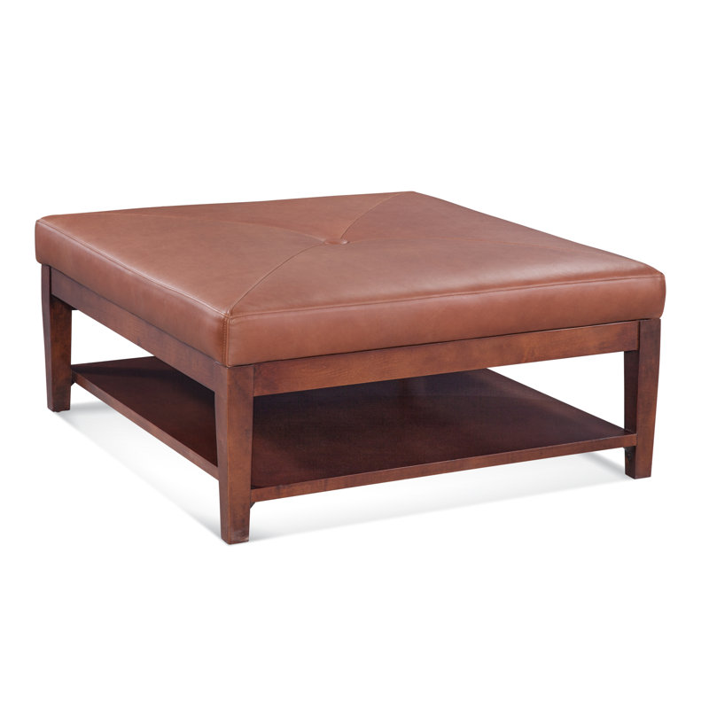 Hammond Upholstered Ottoman, Luxtan Pewter, Flax