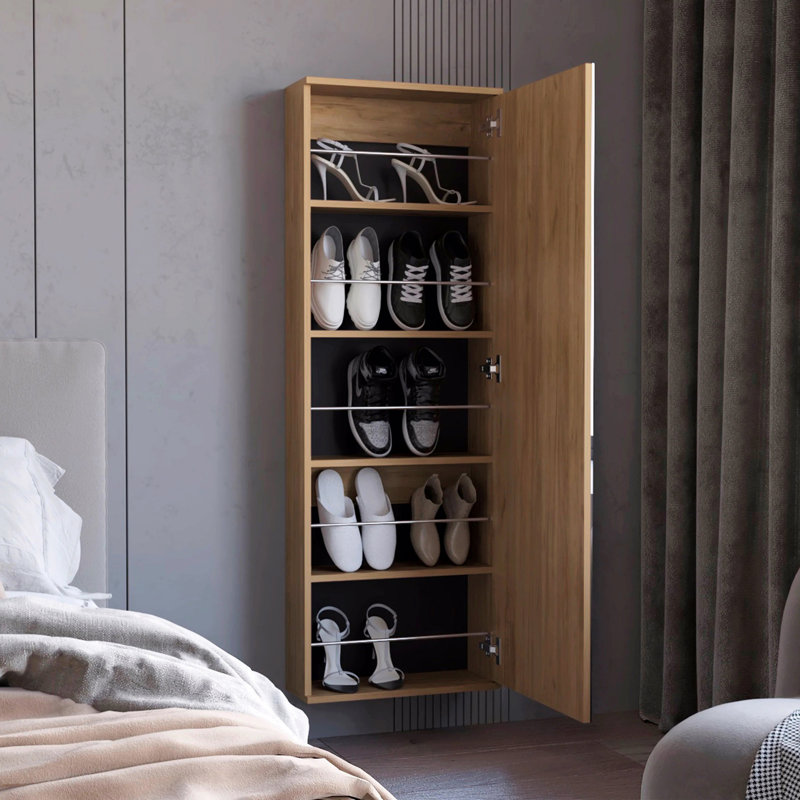 Range-chaussures avec miroir et 1 porte