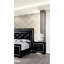 Table de chevet noire avec poignées en croûte de diamant et tiroirs de rangement de chambre à coucher de style contemporain à DEL-295270304