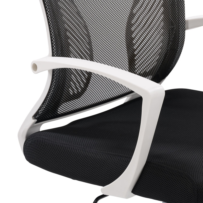 Chaise de bureau Lateasa, Blanc, Noir / Noir