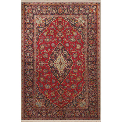 Burgundy Traditional Ethnic Fringed Vintage Decorative Machine Washable Area Rug