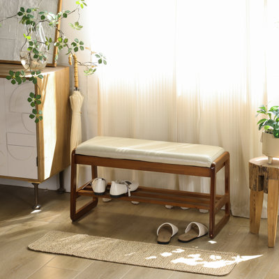Banc de rangement en similicuir
