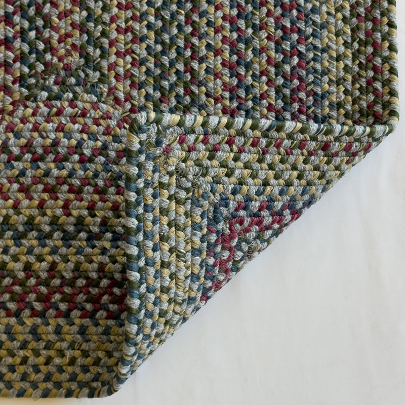 Tapis d'intérieur réversible et multicolore en nylon tressé, polyester et laine Walnut Cove