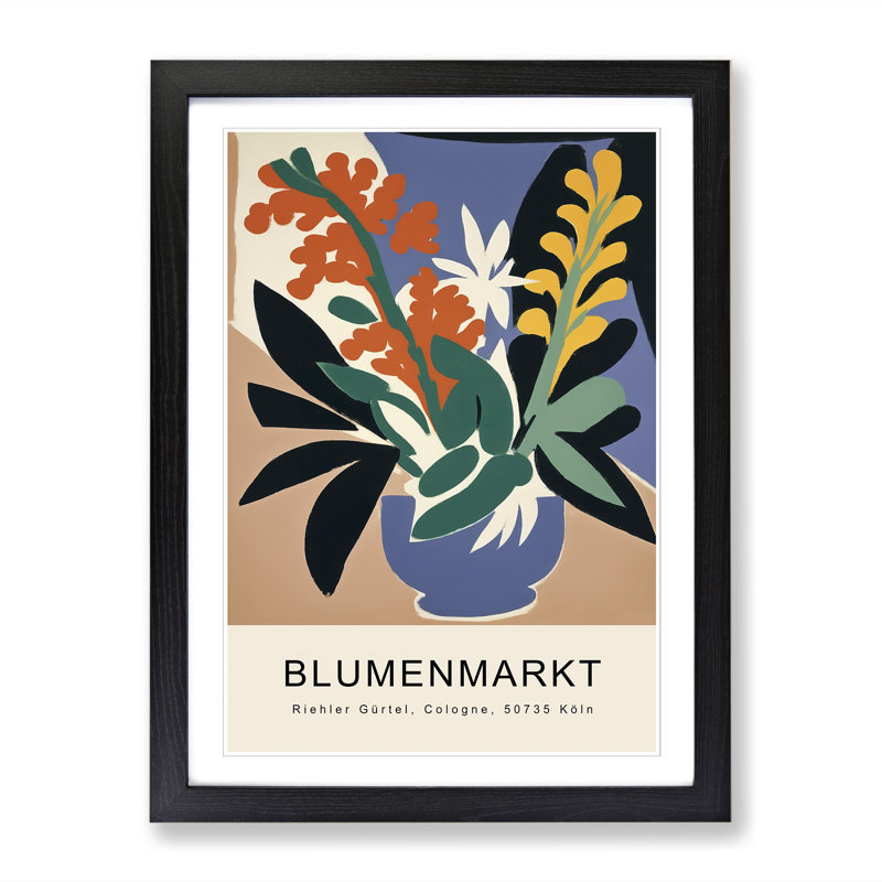 Cologne Flower Market Exhibition No.2 1 Piece Single Picture Frame Wall Art, 34cm H x 25cm W x 2cm D