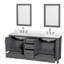 Meuble-lavabo double 72 po avec plateau en quartz et miroirs 24 po Sheffield-100500547-100481440