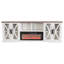 Farmhouse Detachable Fireplace TV Stand, White & Wood, 237x49x83cm, MDF/Glass, Living, Media Room-355706293