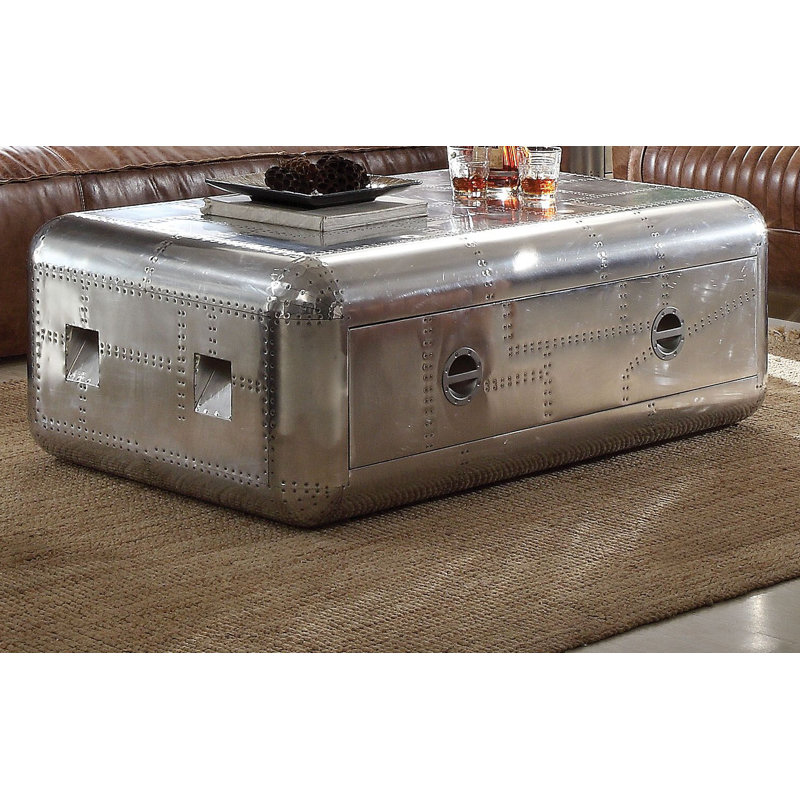 Roxana Coffee Table, 18.70" H x 53" L x 31" W, Silver