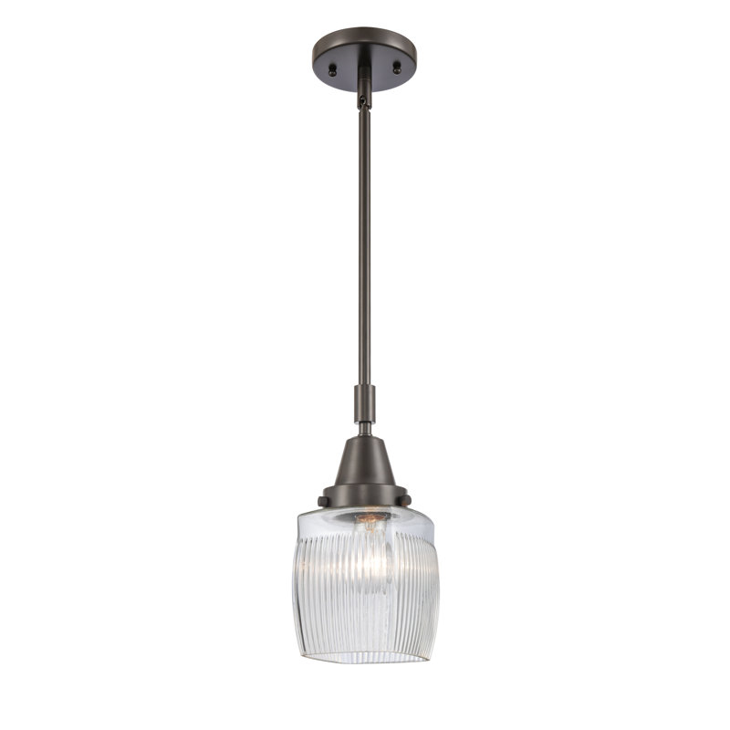 Luminaire suspendu rectangulaire simple à 1 lumière Mireya, Ampoule non incluse, Bronze huilé
