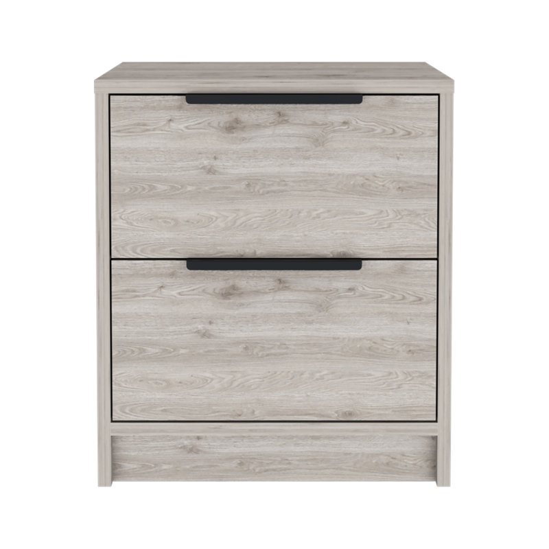 Table de chevet 2 tiroirs gris clair