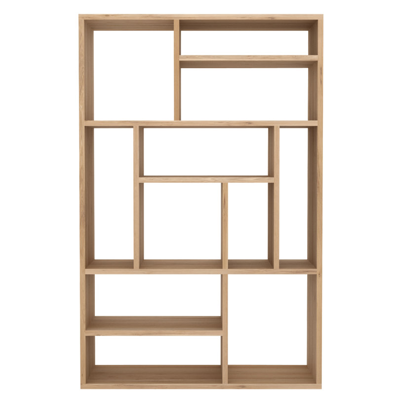 M Solid Wood Geometric Bookcase