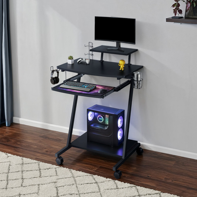 Bureau de jeu avec roulettes Hampsen, noir