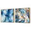 Encre de marbre bleue et blanche Shibori II - ensemble de 2 collages carrés abstraits-102162072-102162076