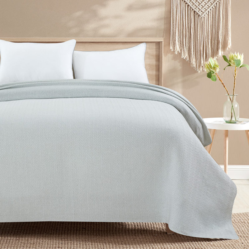 Couverture 100% coton Basilia, Grand, Gris