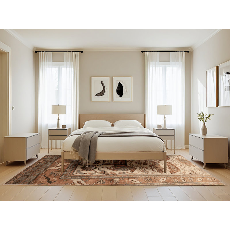 Tapis brun lavable à la machine, Rectangle 5 pi x 8 pi