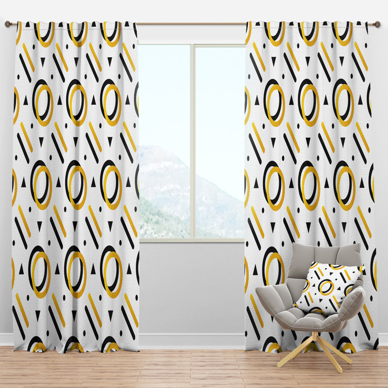 Panneau de rideau simple semi-diaphane avec passe-tringle Mid-Century Trendy, l 52 po x L 120 po