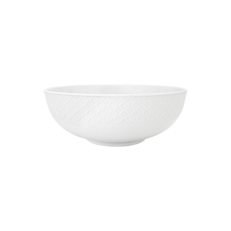 Empire Serving Bowl (White), White/Gold