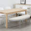 Banc rembourré capitonné beige clair Coastal
